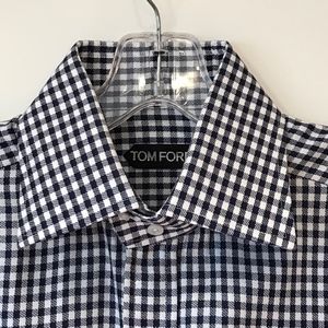Tom Ford Mens black check dress shirt